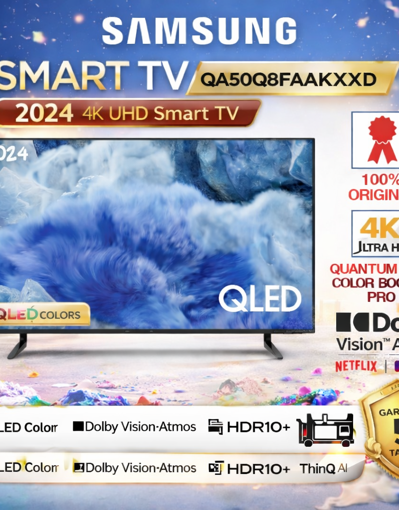Samsung QA50Q8FAAKXXD QLED TV 50 Inch 4K UHD Smart TV Quantum HDR Color Booster